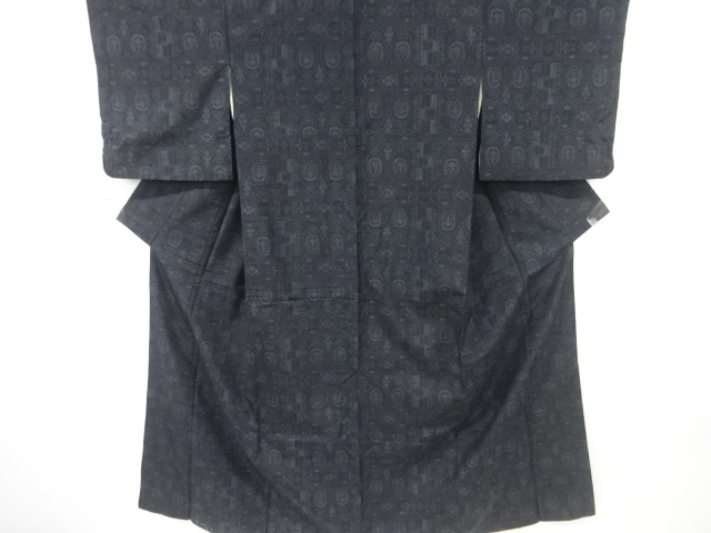 アンティーク　更紗模様本場大島紬着物(染)